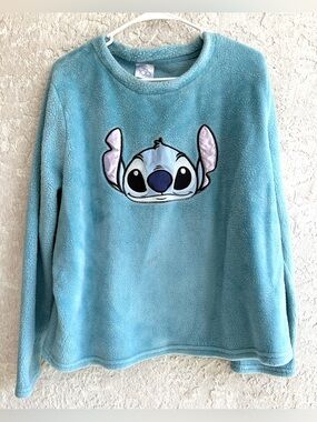 Disney Light Blue Stitch Plush Pullover Pajama Top